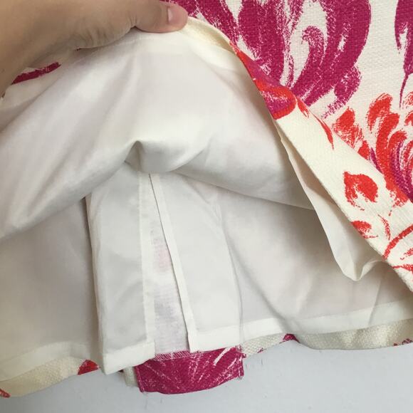 Jones New York Floral Dress Knee Length Sleeveless, Pink Floral Lined Zip Sz 12 - Picture 3 of 7